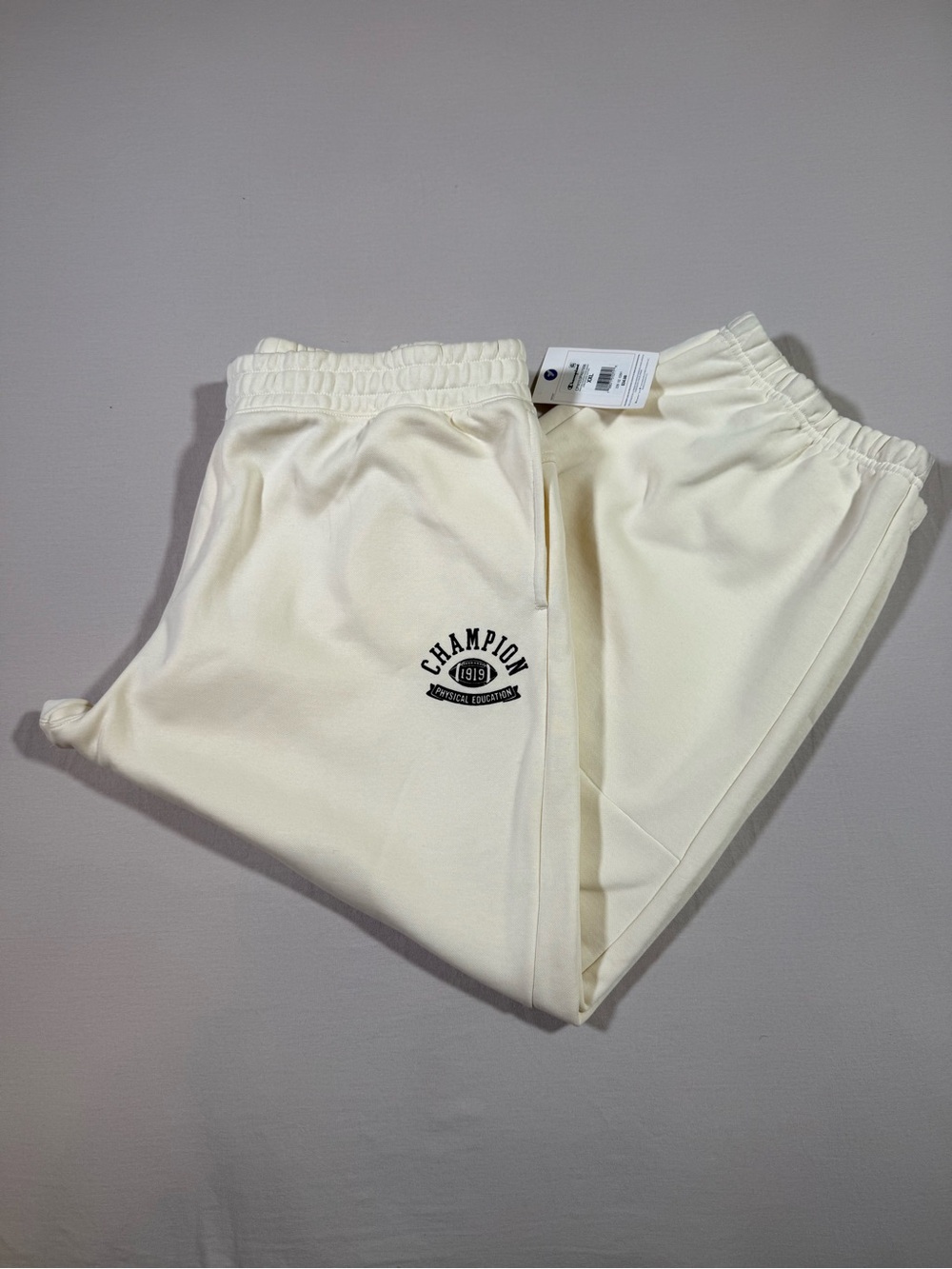 Champion Women’s Cream/Off-White Logo Joggers